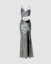 Abitha Kleid mit Cut-Outs und Schlitz